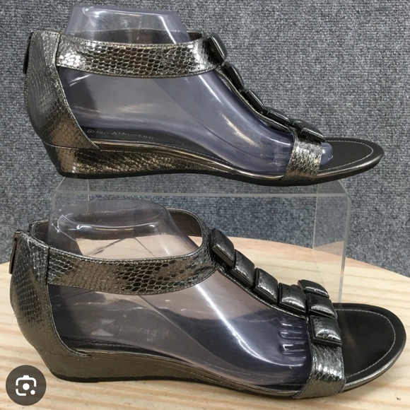 Enzo Angiolini Shoes - Enzo Angilino Women's Silver Open Toe Sandals Size 7.5
